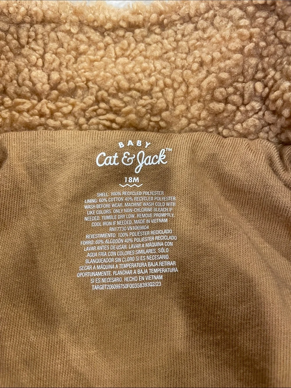 Cozy Fall Cat & Jack Kids' Tan Teddy Sherpa Jacket